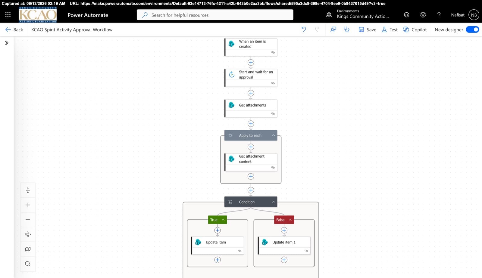 Power Automate approval flow designer